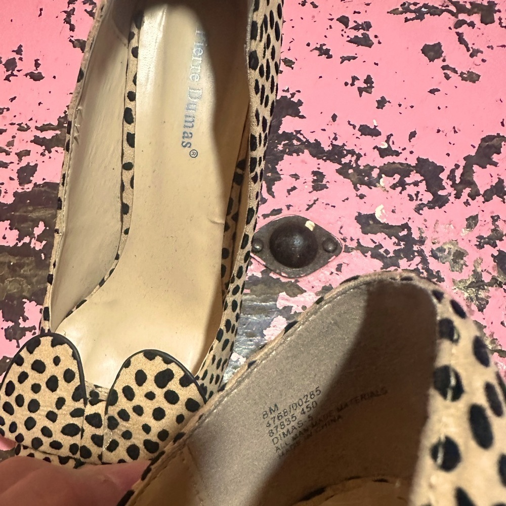 PIERRE DUMAS Leopard Bow silver heels sz 8 - Picture 11 of 12